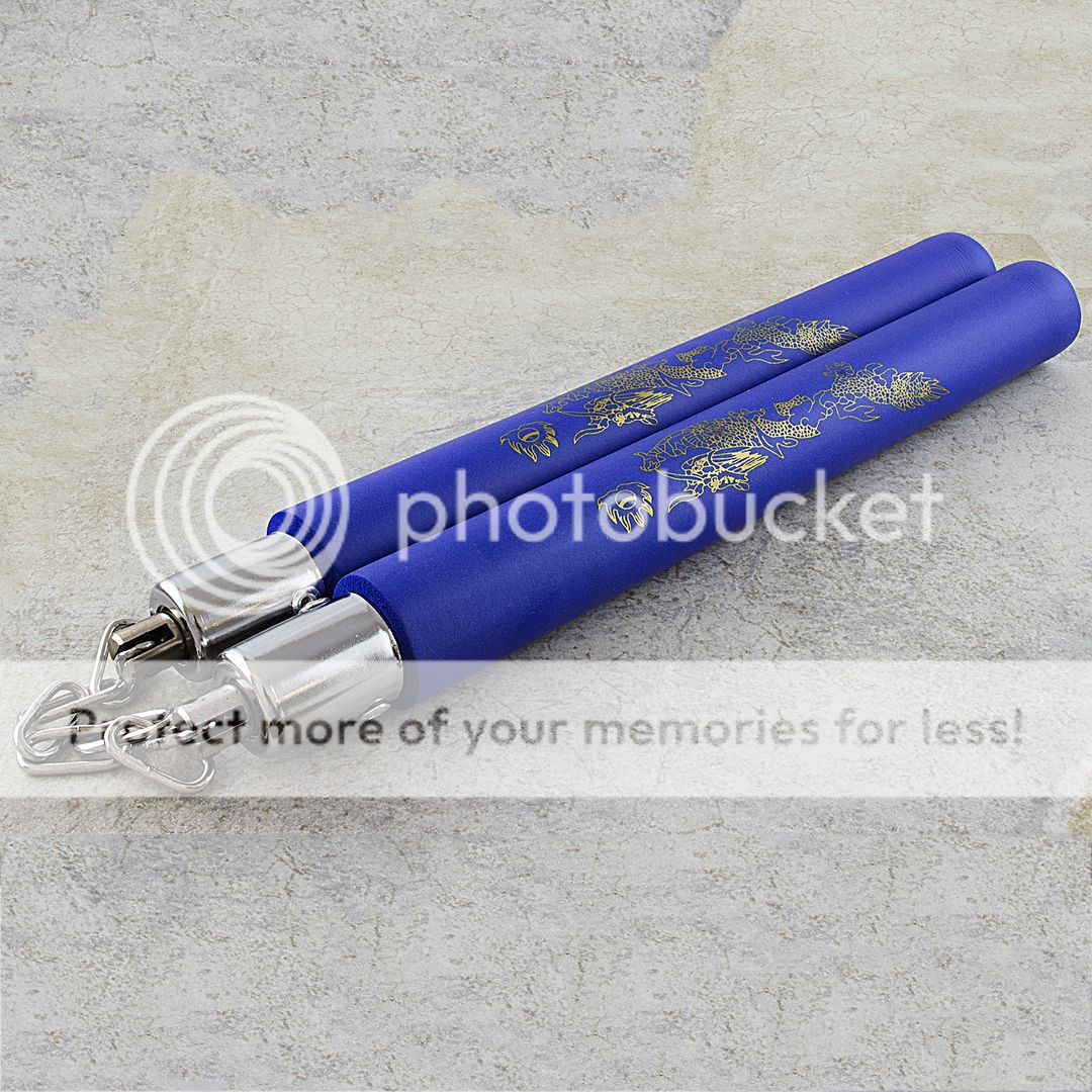 2 x 12" BLUE NINJA FOAM PADDED KARATE NUNCHUCKS MARTIAL ARTS Nunchaku